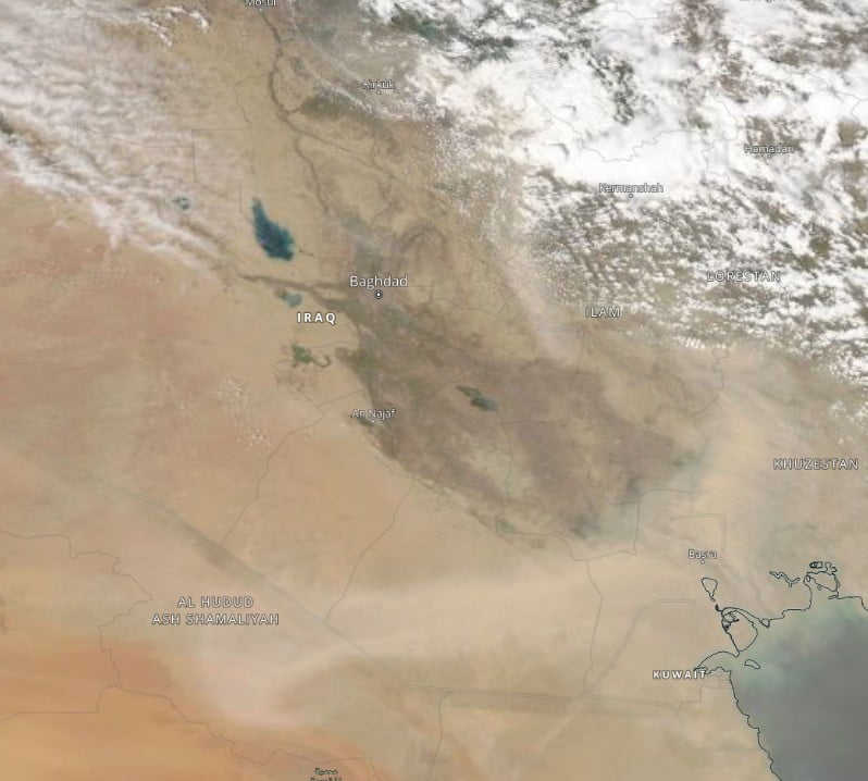 iraq dust storm may 2, 2022 aqua modis