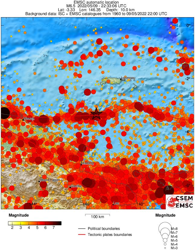 papua new guinea earthquake m6-3 may 9 2022 emsc regional seismicity