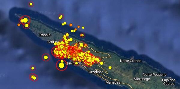 Sao Jorge Island, Azores earthquakes May 2022
