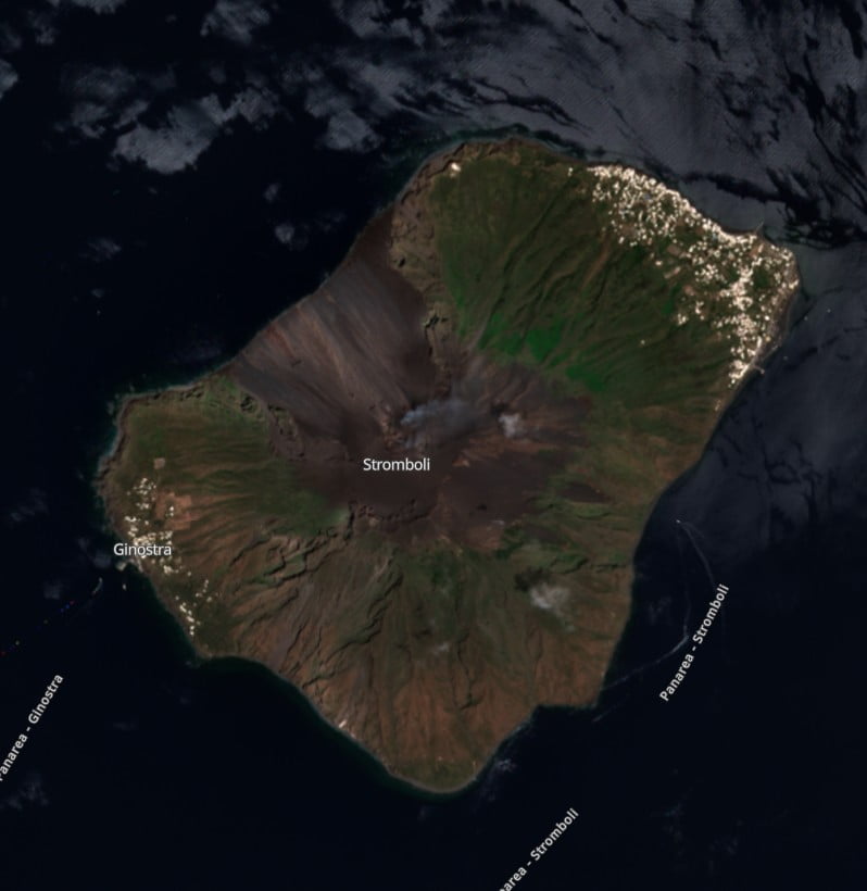 stromboli volcano on May 22, 2022
