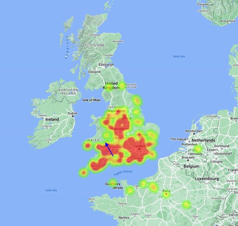 uk fireball heatmap may 11 2022