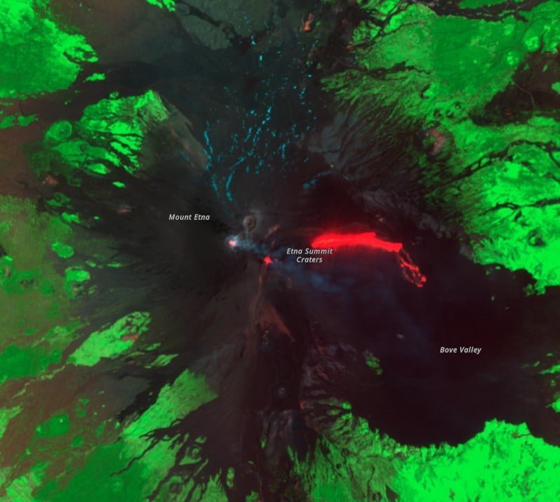 etna volcano swir image on june 6 2022 zoomed