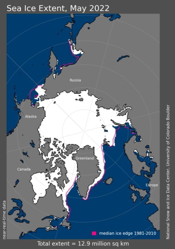 sea ice extent may 2022