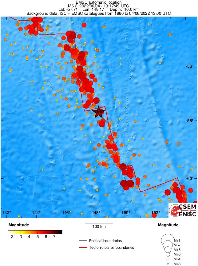 macquarie island m6-2 earthquake june 4 2022 emsc rs