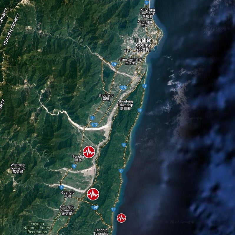 taiwan earthquake june 20 2022 location map