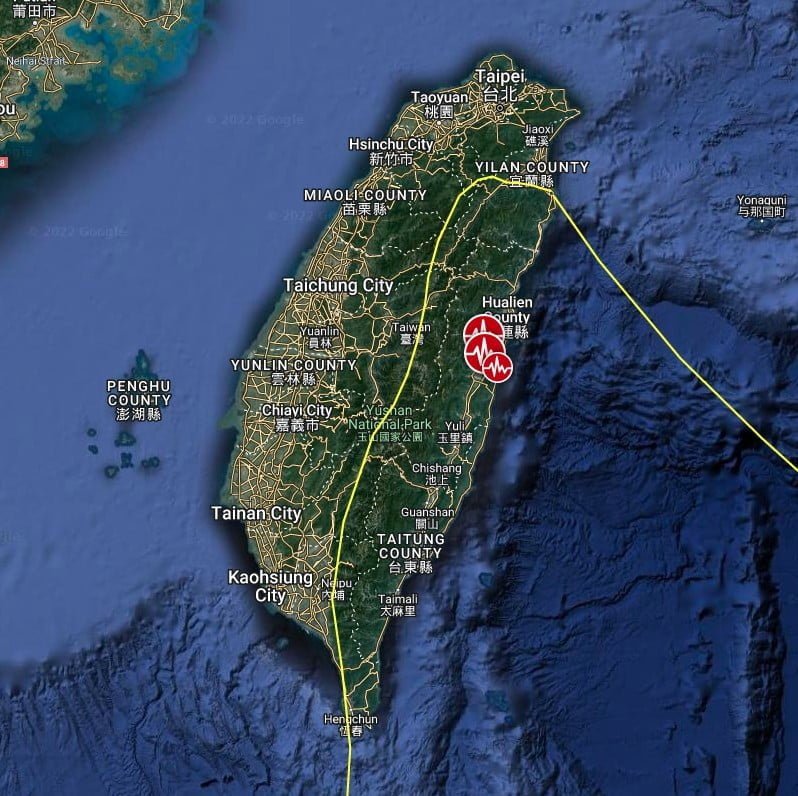 taiwan earthquake june 20 2022 location map bg
