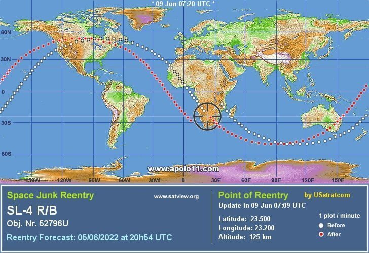 Forecast for SL-4 R/B Reentry