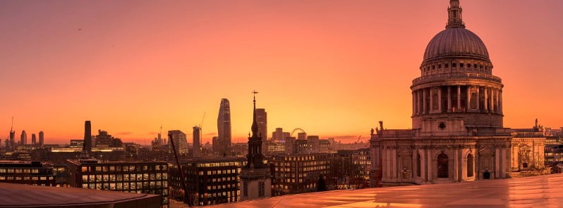 Sunset over St Paul's Cathedral and City of London jack pease