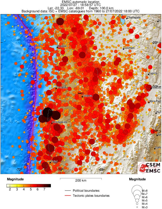 antofagasta chile earthquake july 27 2022 emsc rs