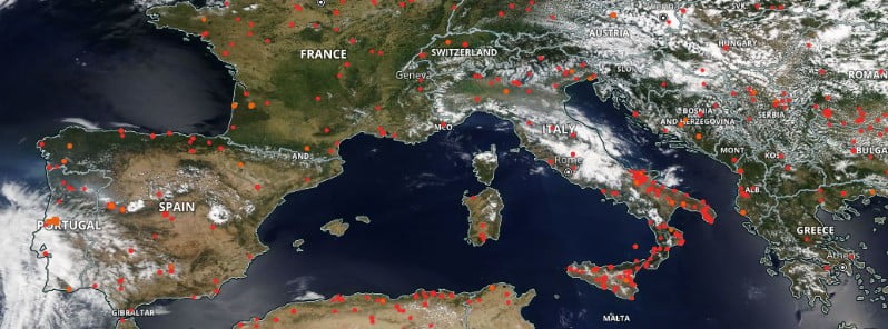 fires and thermal anomalies over europe july 12 2022 aqua modis