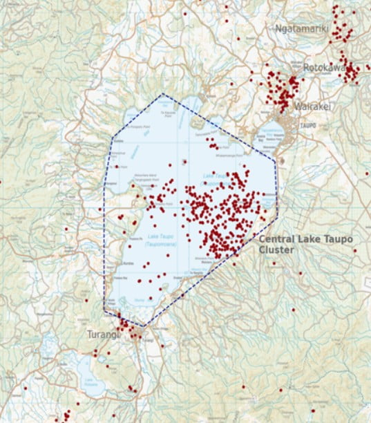 lake taupo earthquakes january 1 to july 21 2022 bg