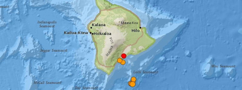 Earthquake swarm beneath Kamaʻehuakanaloa (Lōʻihi) seamount likely the result of magma movement, Hawai’i