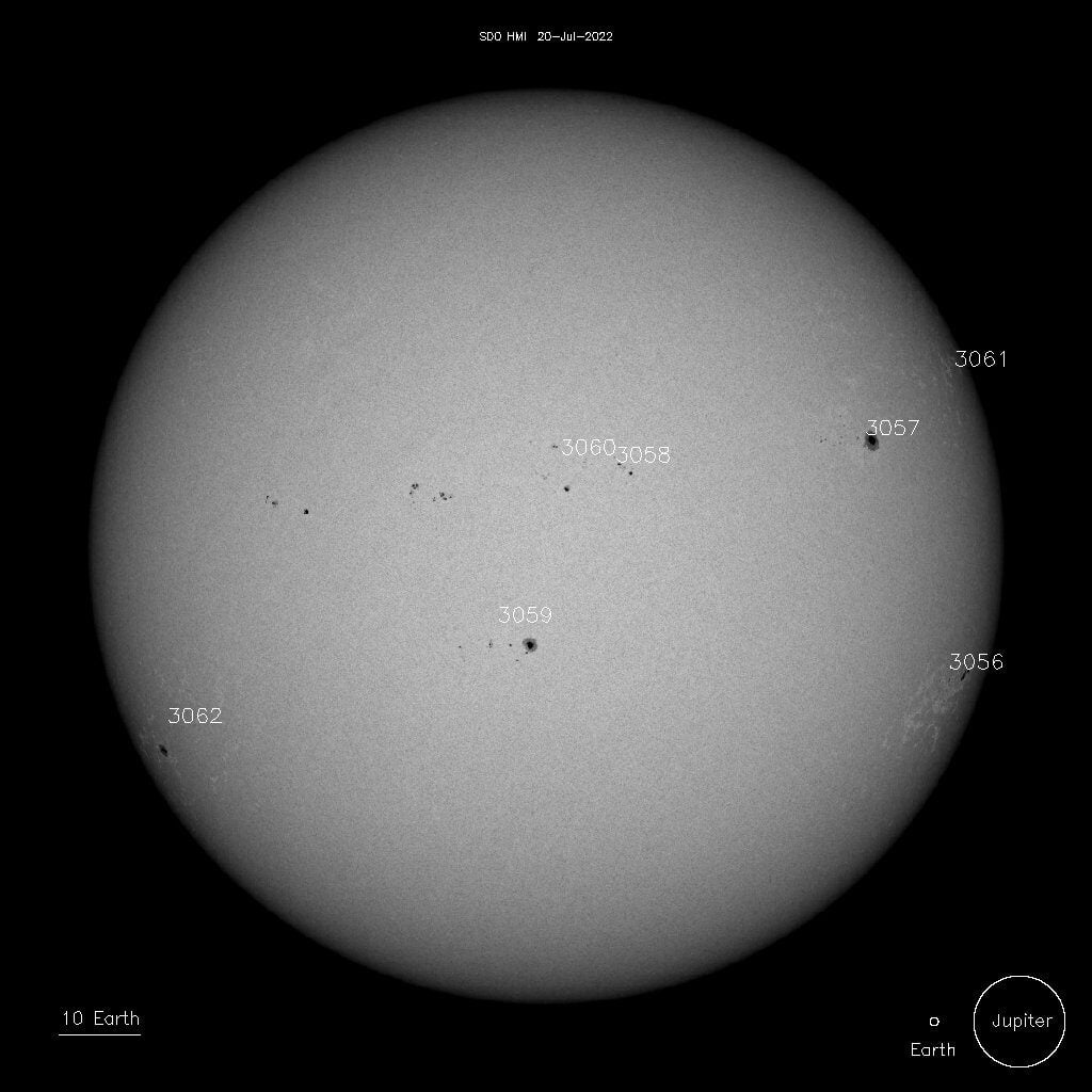 sunspots on July 20, 2022