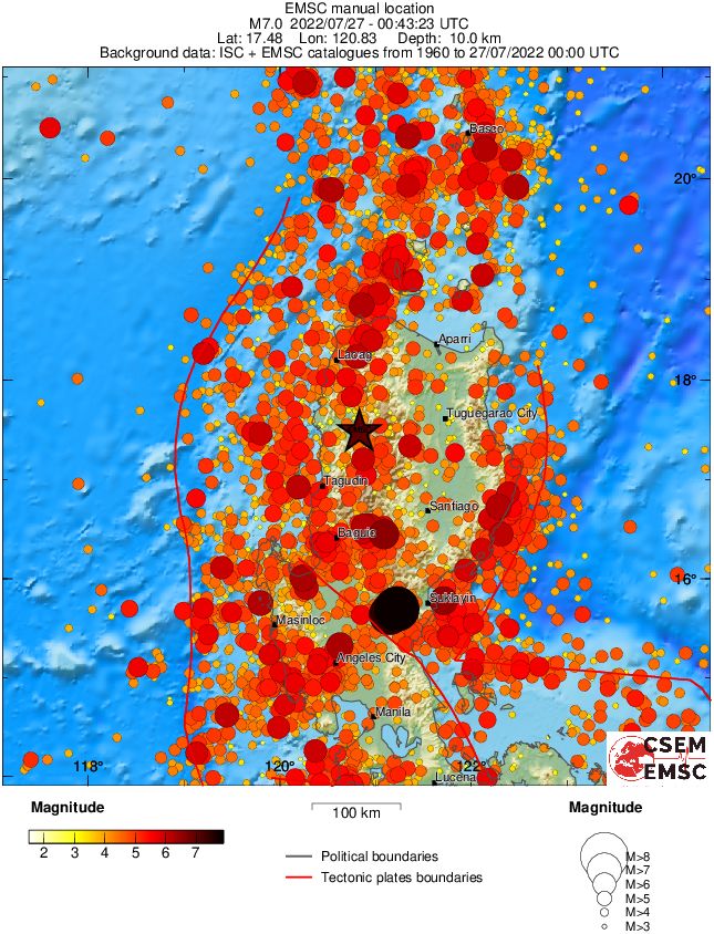 philippines earthquake july 27 2022 emsc rs