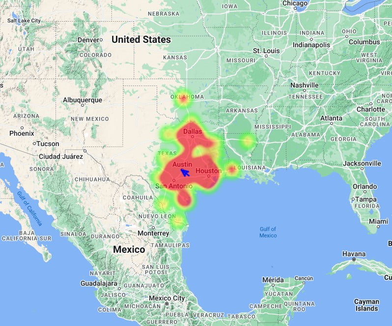 texas fireball july 25 2022 heatmap