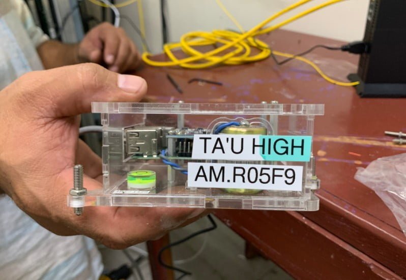Raspberry Shake microseismometer installed on Tau island, American Samoa, on August 19, 2022