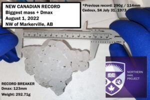 Canada sets new record for largest recorded hailstone