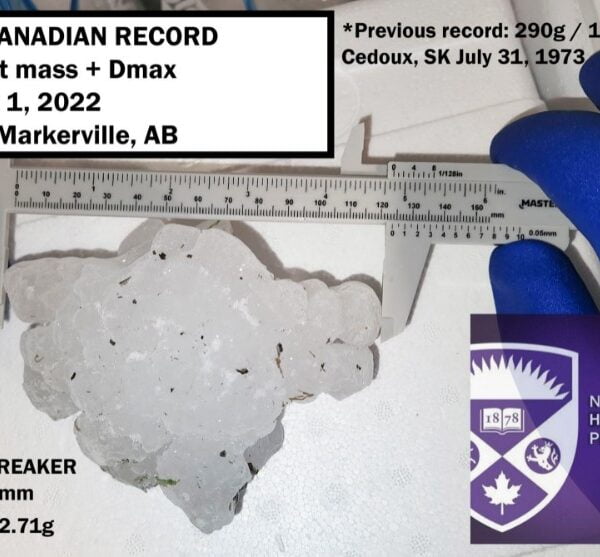 canada sets new record for largest hailstone recorded f