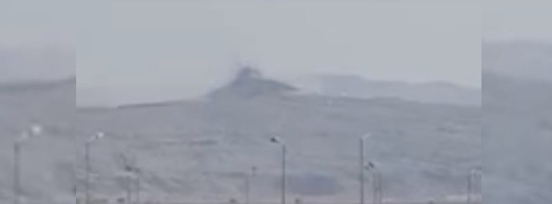 Strong eruption at Lokbatan mud volcano in Baku, Azerbaijan