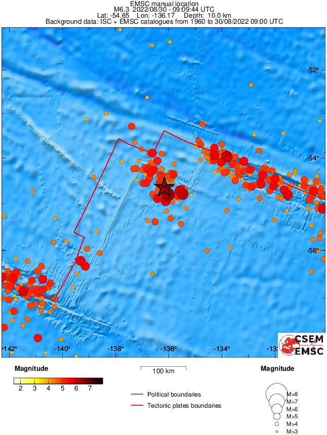 pacific antarctic ridge m6-3 earthquake august 30 2022 emsc rs