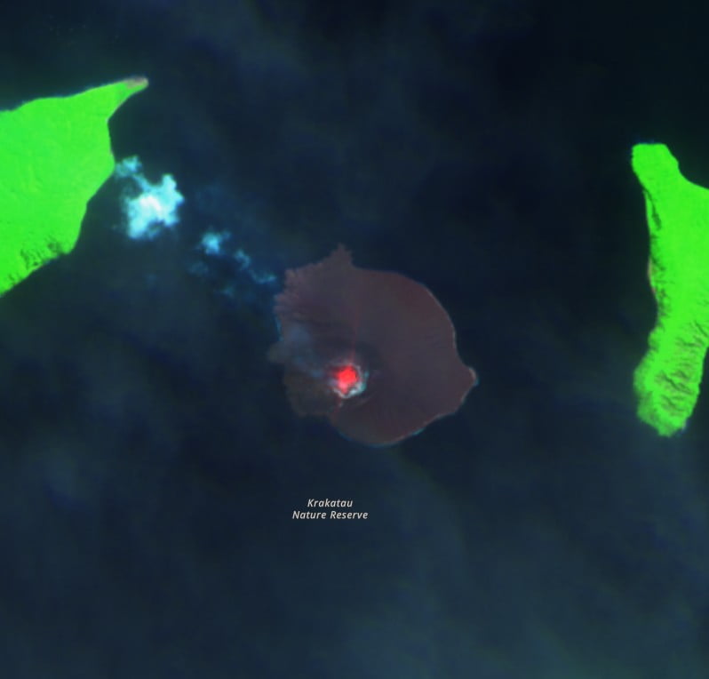 sentinel-2 anak krakatau volcano august 2 2022 swir