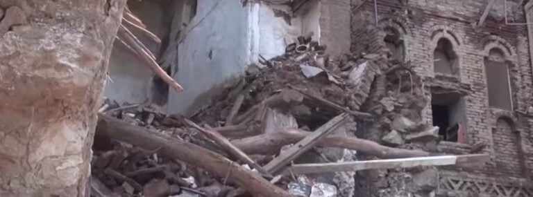 yemen sanaa buildings destroyed after heavy rains august 2022