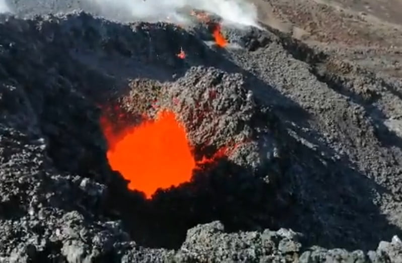 Eruption at Piton de la Fournaise, Reunion