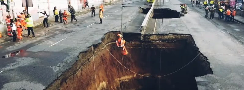 Large sinkhole swallows 2 cars, leaving 2 people missing and 3 injured, Guatemala
