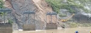 Massive landslide damages dam wall in Arunachal Pradesh, India