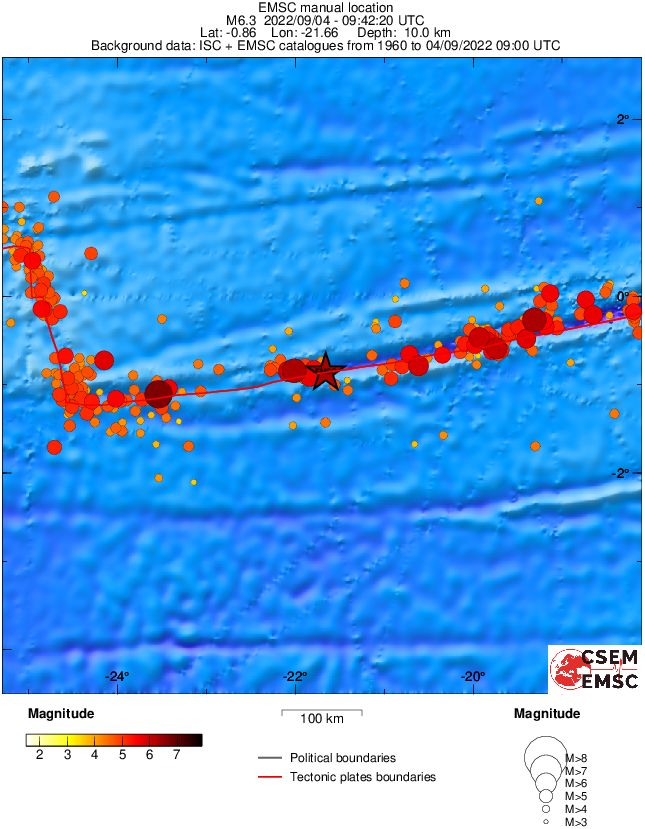 central mid-atlantic ridge m6-9 earthquake september 4 2022 emsc rs