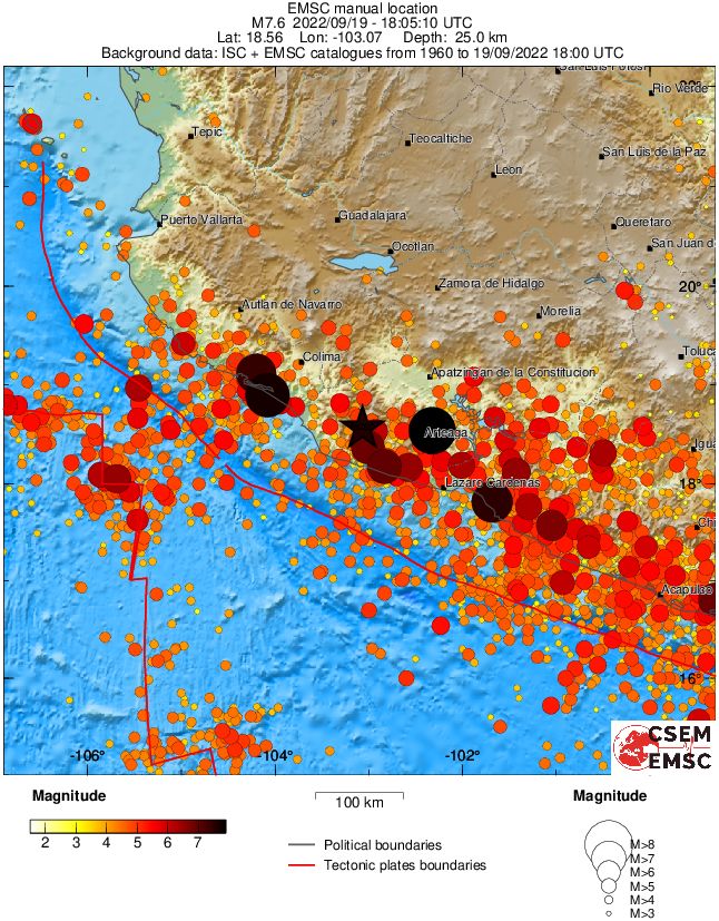 m7-6 mexico earthquake september 19 2022 emsc rs
