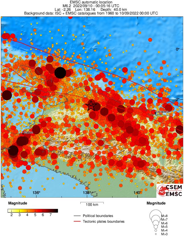 papua indonesia m6-2 earthquakes september 9 and 10 2022 emsc rs
