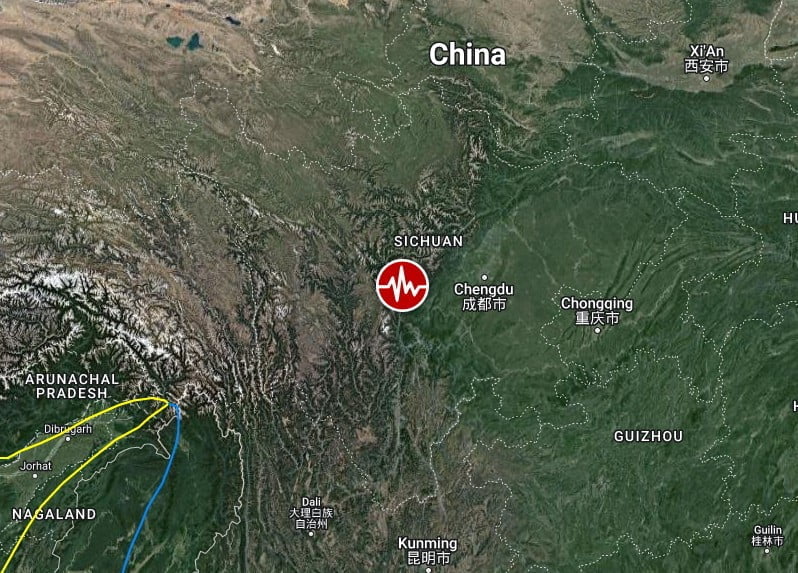 sichuan m6-6 earthquake china september 5 2022 location map bg