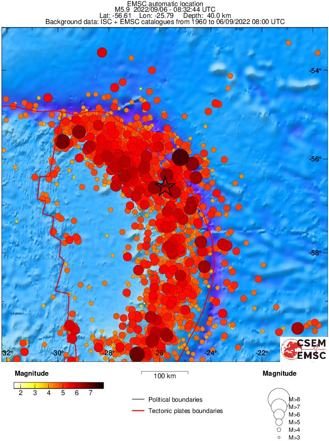 south sandwich islands region m6-0 earthquake september 5 2022 emsc rs
