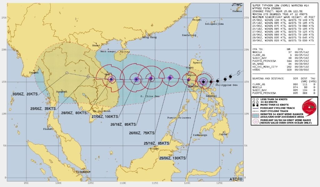 super typhoon noru 09z jtwc fcst september 25 2022