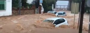 Roads turn into raging rivers as heavy rains hit Spain