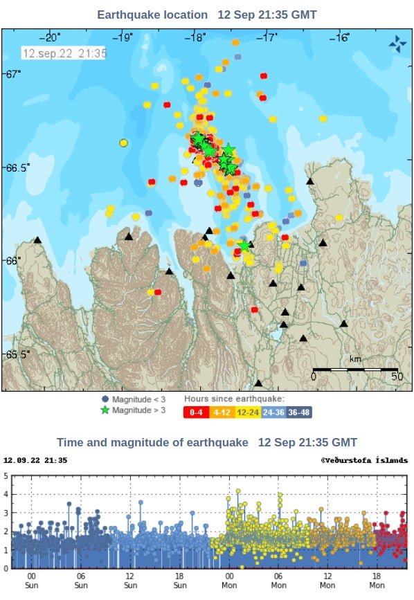 tjornes fracture zone earthquakes -48 hours to 2135z september 12 2022