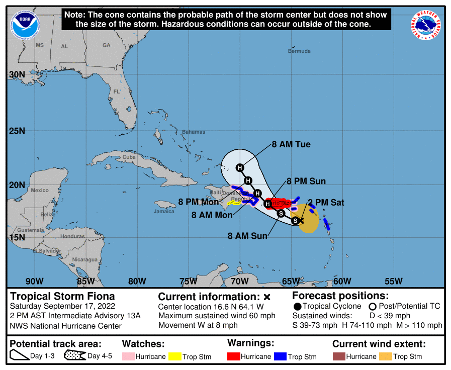 tropical storm fiona nhc fcst 18z september 18 2022