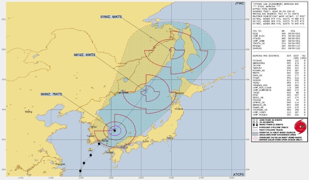 typhoon hinnamnor jtwc fcst track 03z september 6 2022