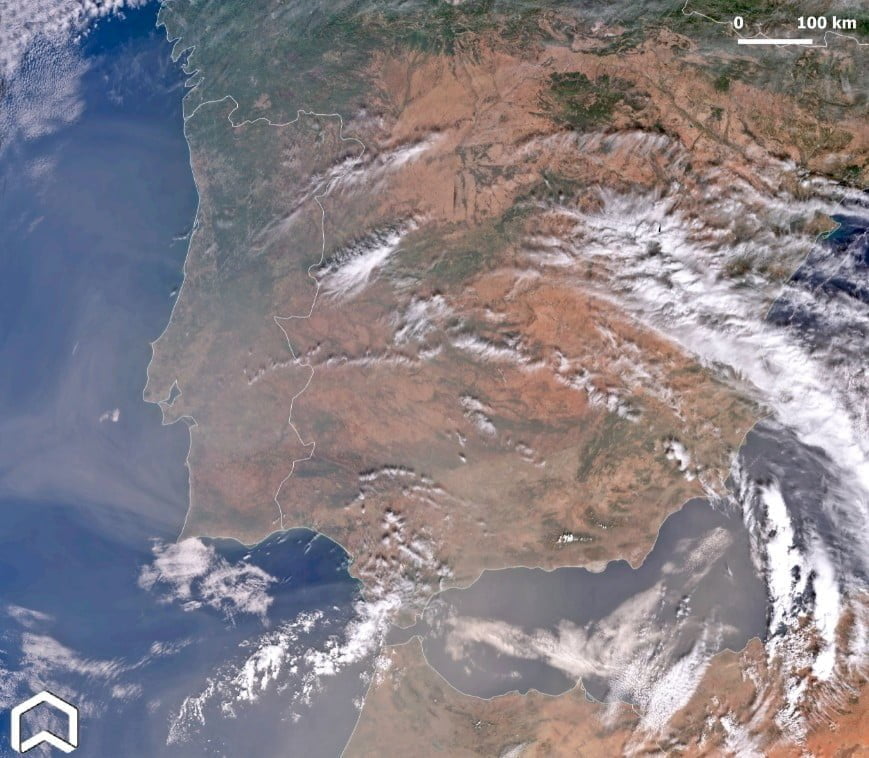 Iberian peninsula under a big Saharan dust cloud october 3 2022