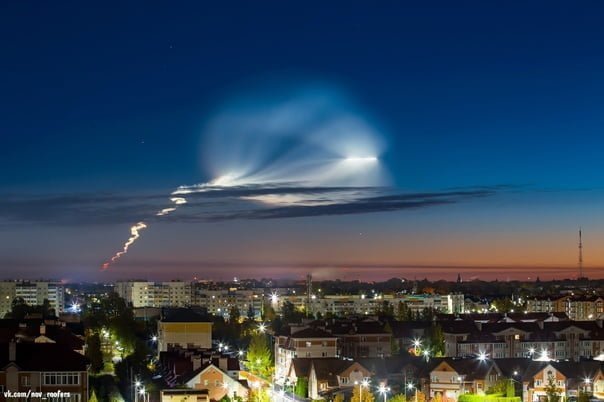 Soyuz rocket creates twilight phenomenon over the European part of Russia