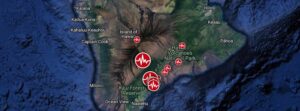 Two moderate earthquakes near Mauna Loa volcano, string of aftershocks, Hawai’i
