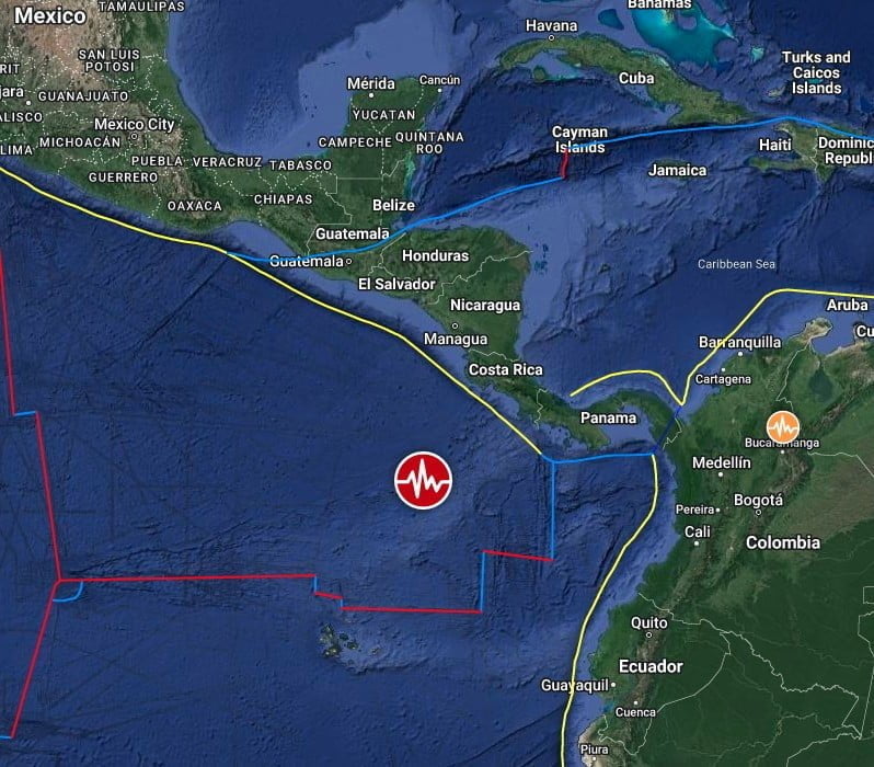 m6-3 earthquake off the coast of central america october 16 2022 location map bg