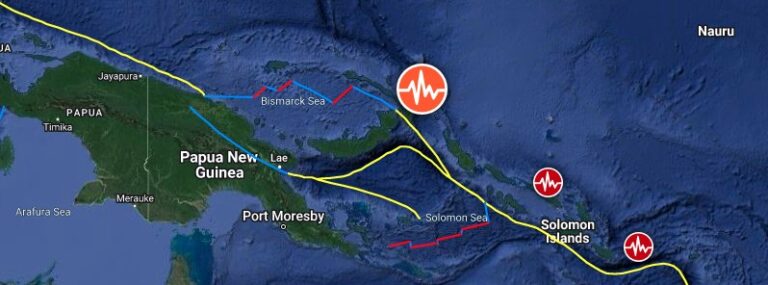 new ireland region m6-4 earthquake png location map