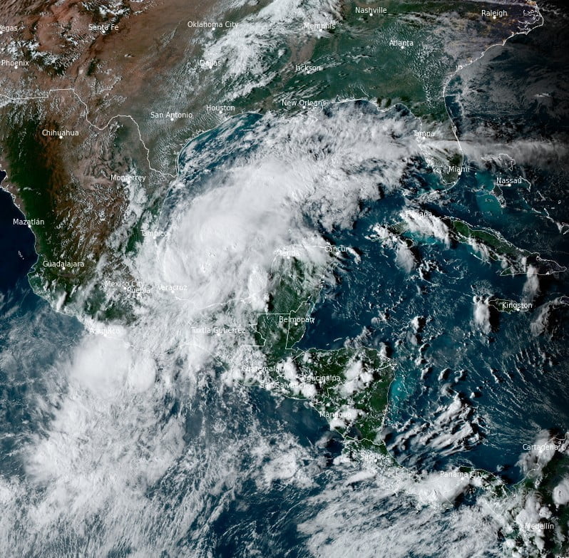 Tropical Storm "Karl" at 21:20 UTC on October 11, 2022