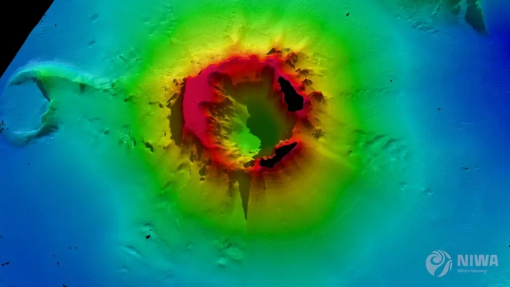 Hunga Tonga-Hunga Ha'apai 3D bathymetry map