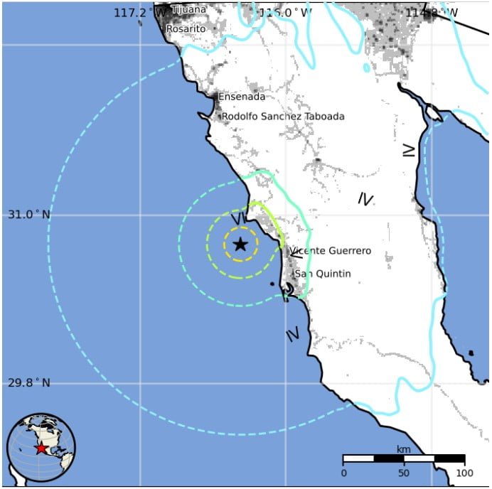 Shallow M6.2 earthquake hits Baja California, Mexico november 22 2022 usgs epe