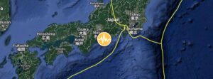 M6.1 earthquake hits near the south coast of Honshu, Japan at an intermediate depth