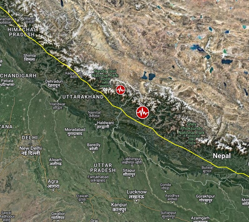 nepal earthquake november 8 2022 location map bg