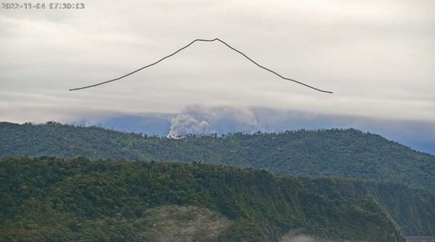 Pyroclastic flow at Sangay volcano on November 4, 2022